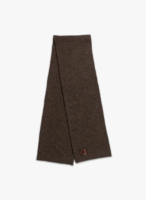 Wool Label Scarf - Brown sold by Observe