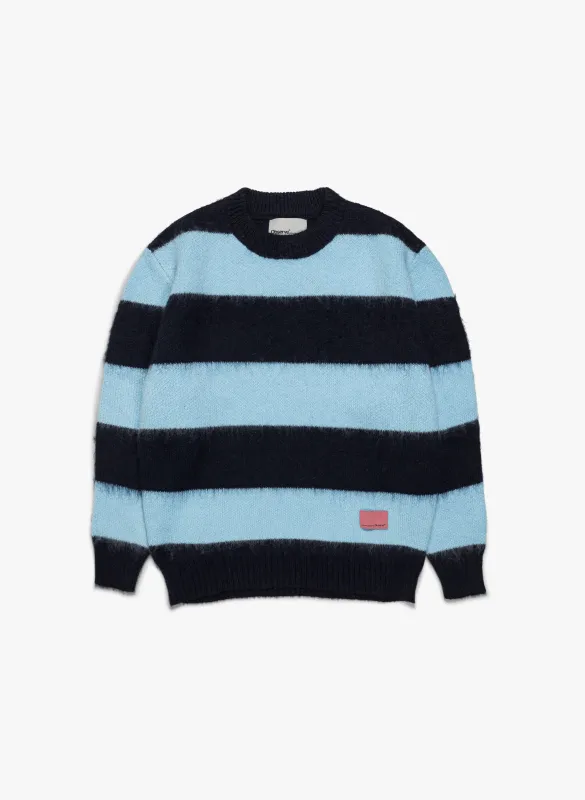 Wool/Mohair Striped Knit - Sky sold by Observe
