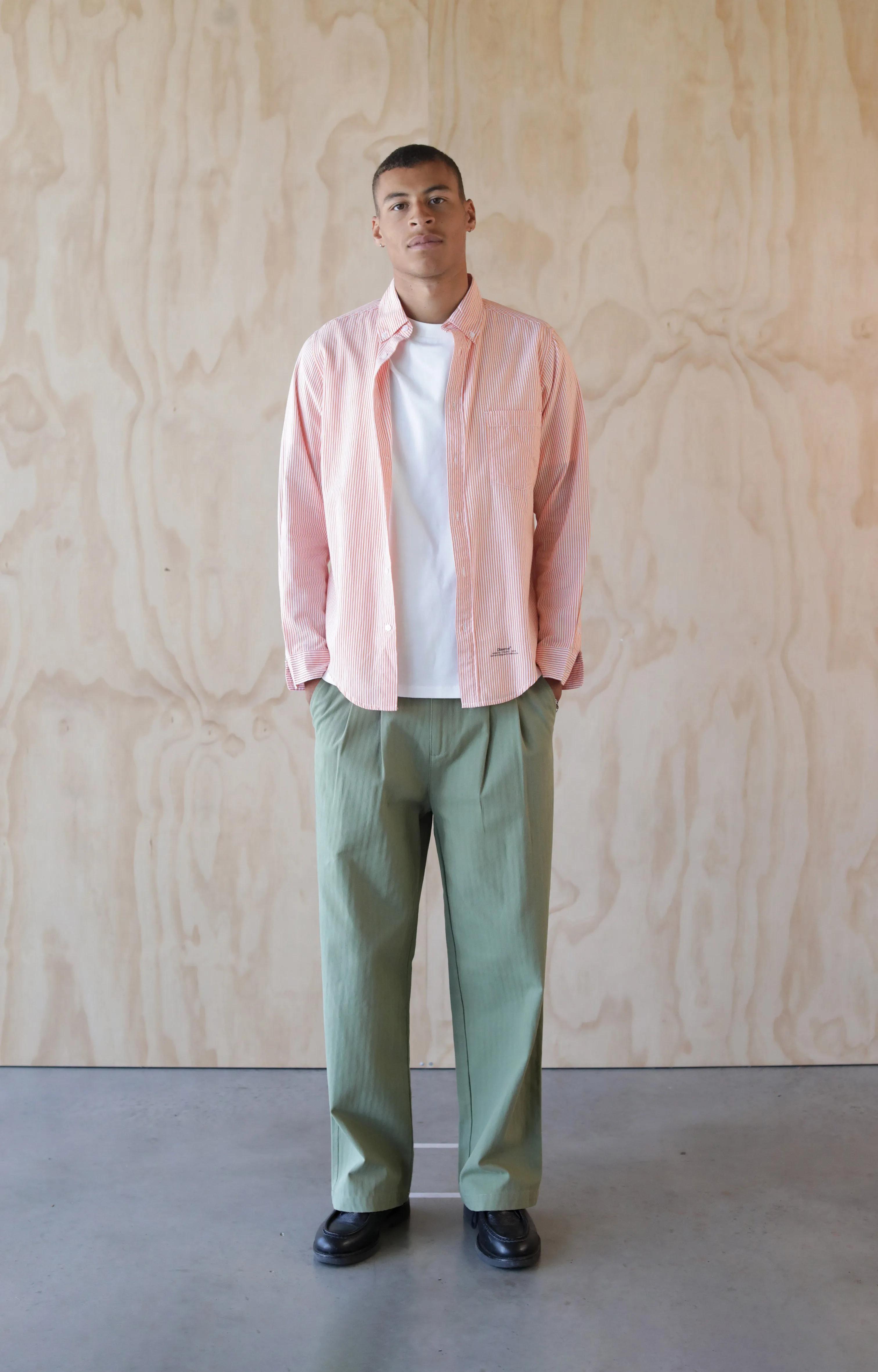 Pinstripe Oxford Shirt - Orange/White sold by Observe product image thumbnail 2