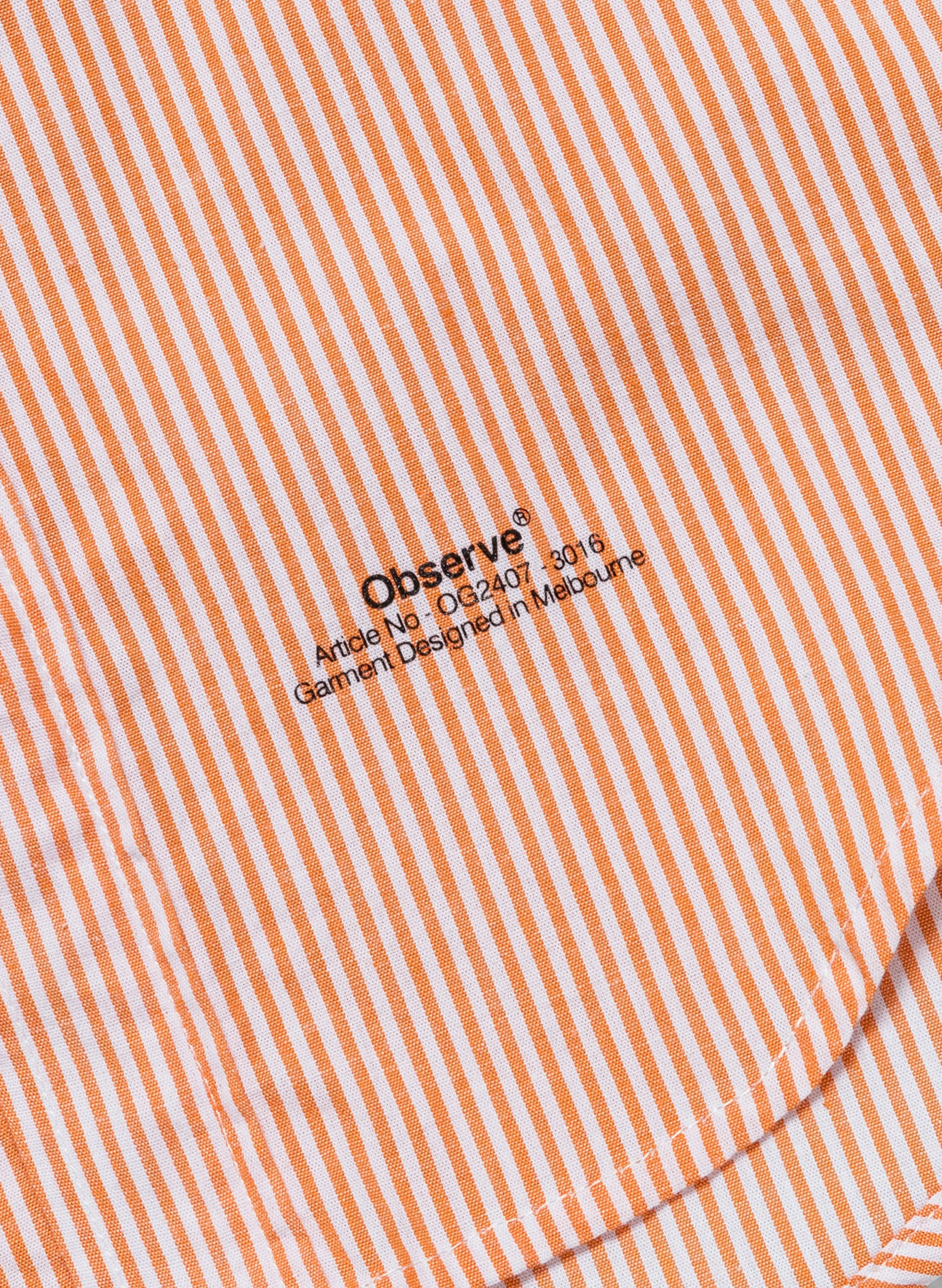 Pinstripe Oxford Shirt - Orange/White sold by Observe product image thumbnail 5