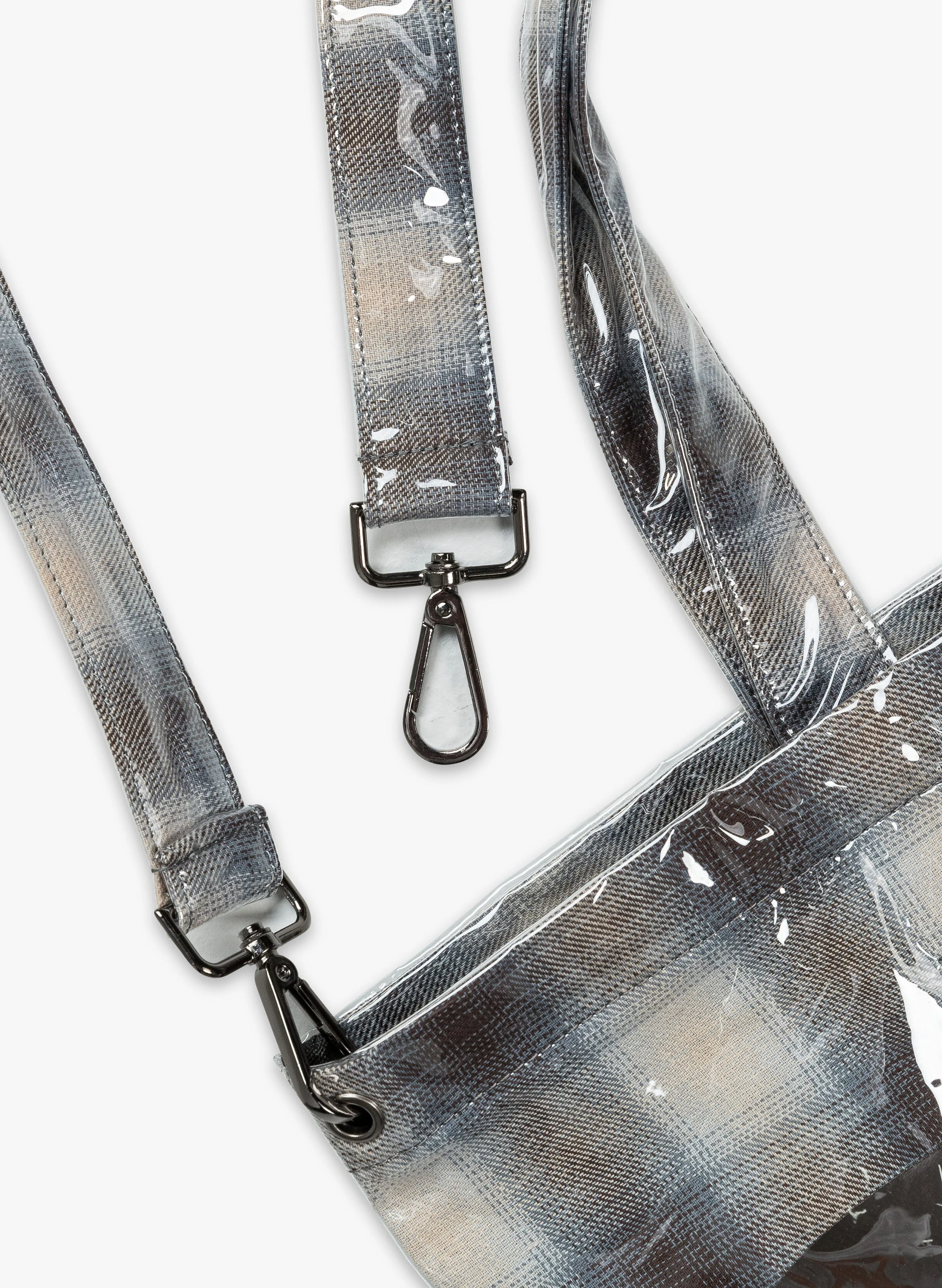 PVC Plaid Cross-Body Tote - Beige Blue sold by Observe product image thumbnail 5