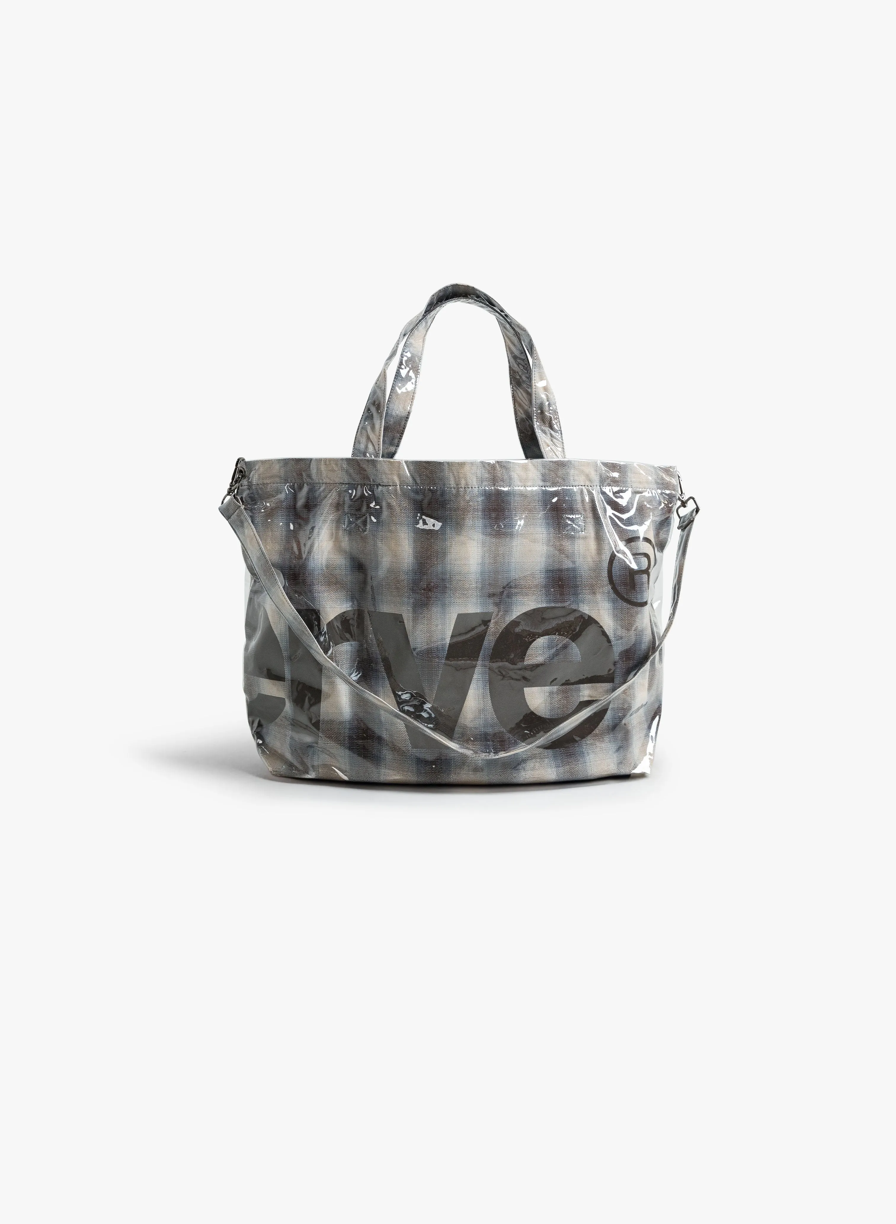 PVC Plaid Cross-Body Tote - Beige Blue sold by Observe product image thumbnail 3