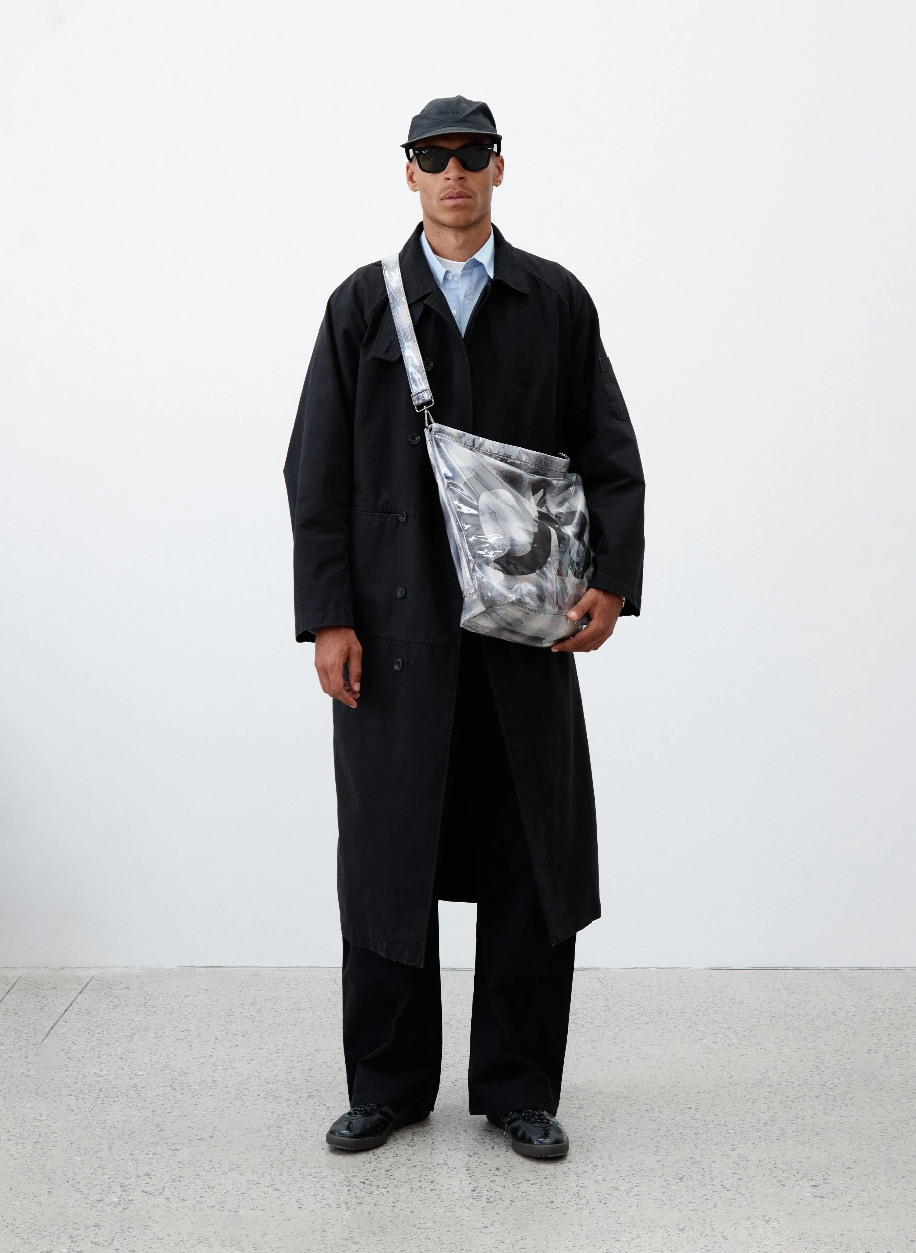 PVC Plaid Cross-Body Tote - Beige Blue sold by Observe