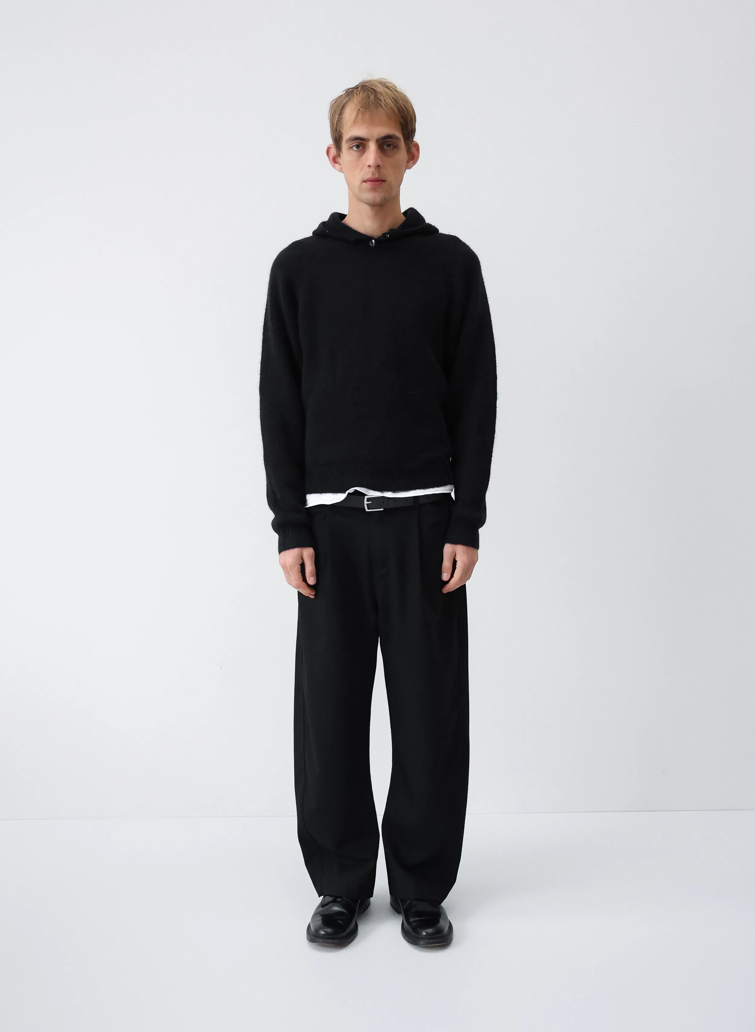 Alpaca Button Knit Hood - Black sold by Observe product image thumbnail 3