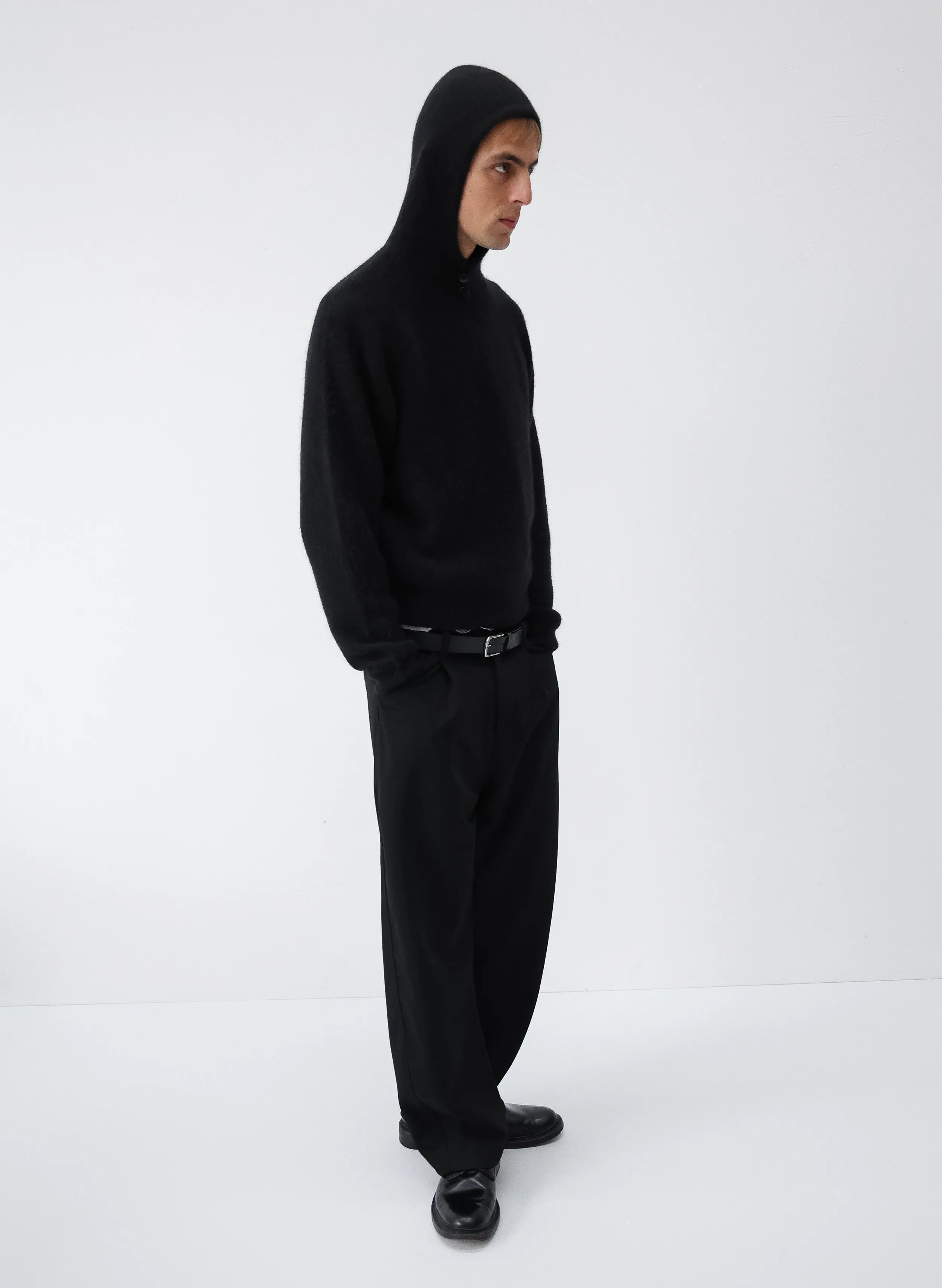 Alpaca Button Knit Hood - Black sold by Observe product image thumbnail 4
