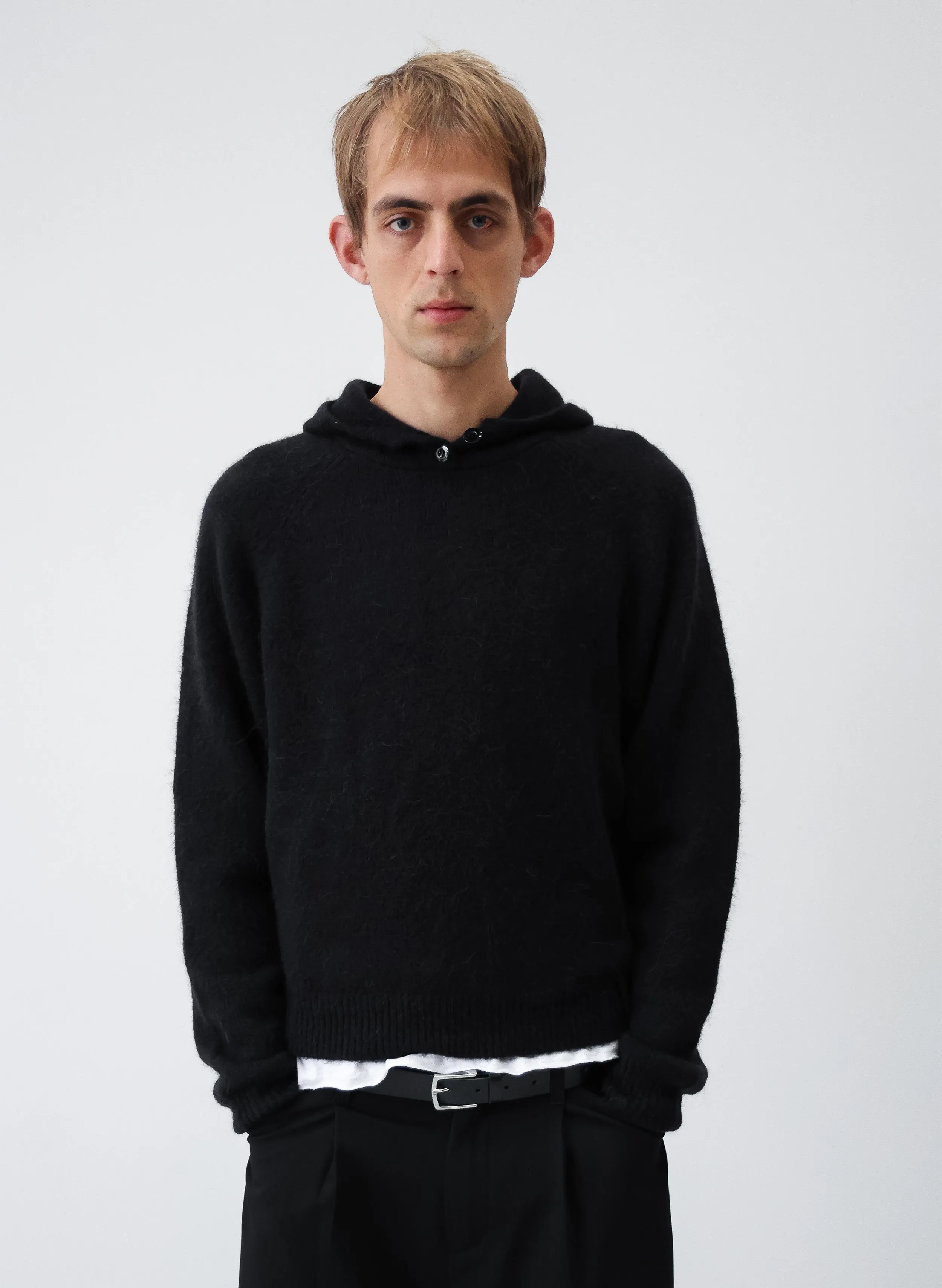 Alpaca Button Knit Hood - Black sold by Observe product image thumbnail 5
