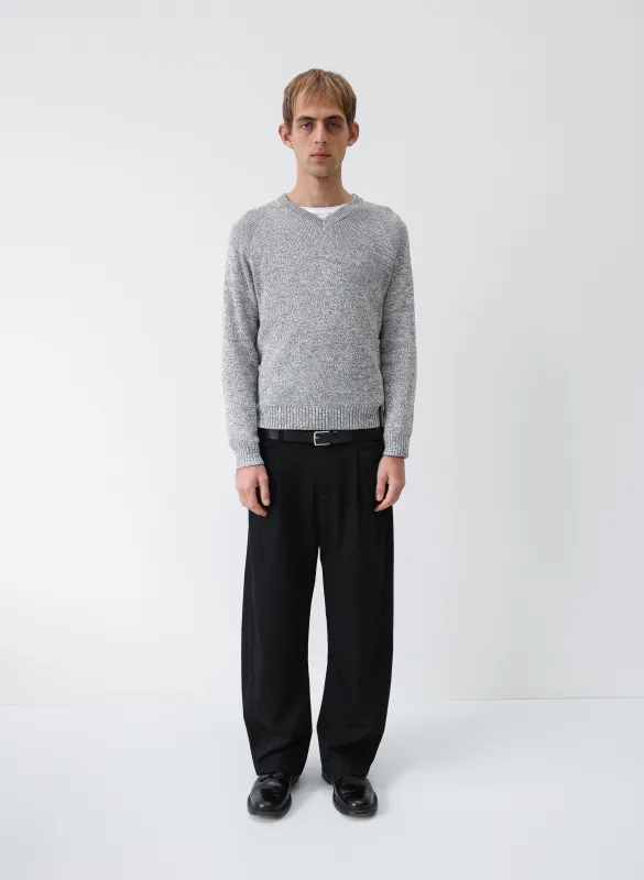 V-Neck Heather Knit Sweater - Ash made by Observe