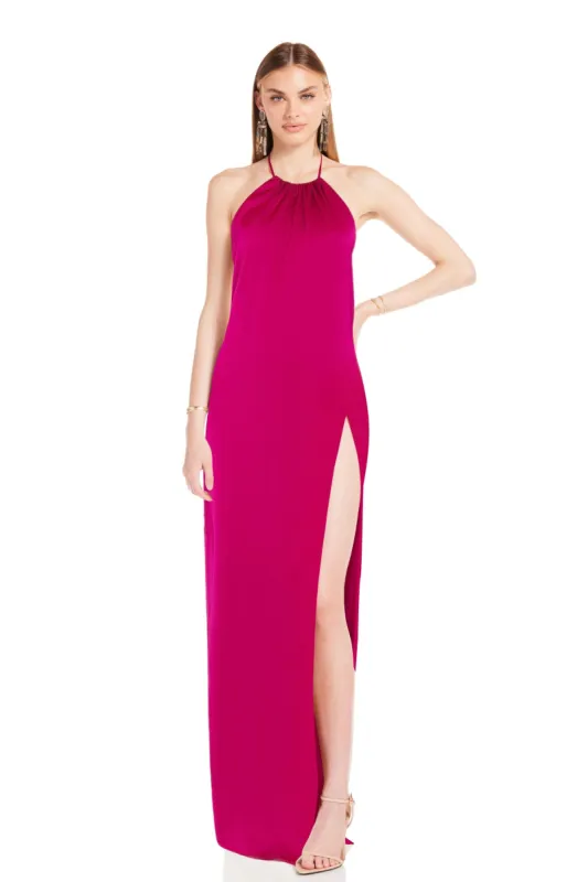 CHER GOWN IN PINK PEACOCK sold by Katie May