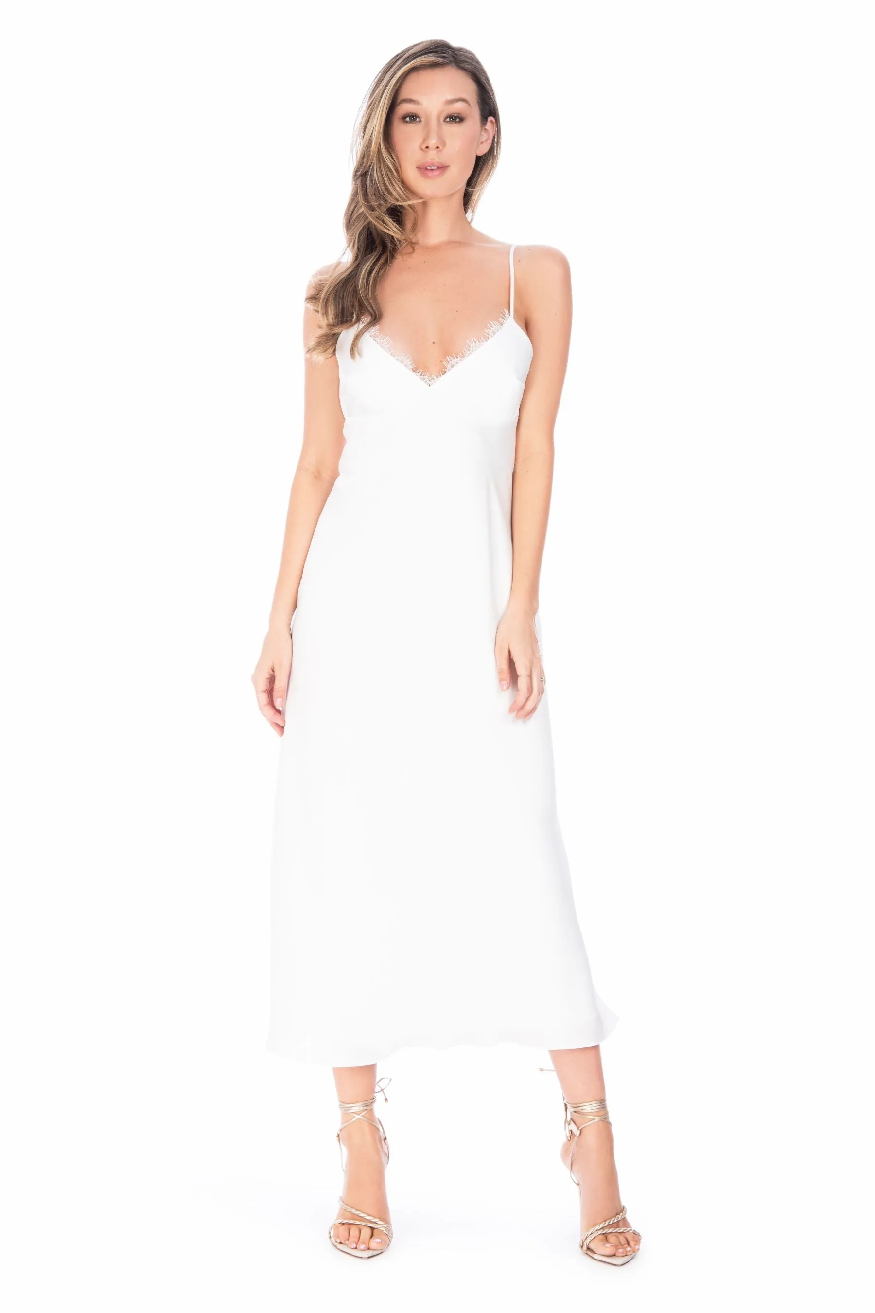 JESSICA DRESS IN IVORY sold by Katie May