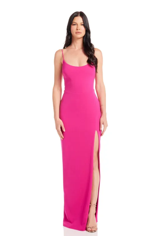 KARLA GOWN IN PINK PEACOCK sold by Katie May