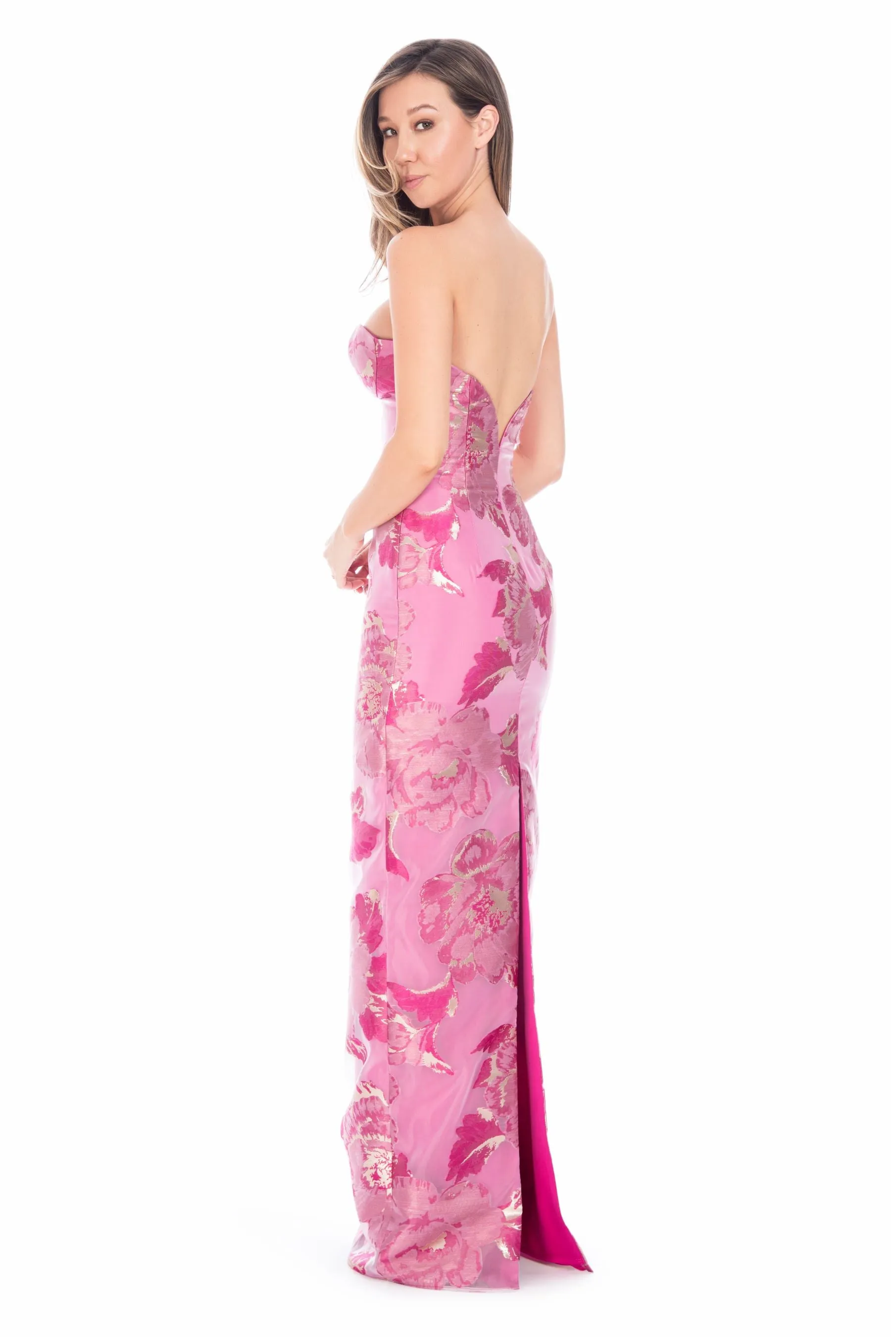 riu Crossed lines ponte dress pink rちゃん riu Crossed lines ponte dress pink rちゃん ワンピース