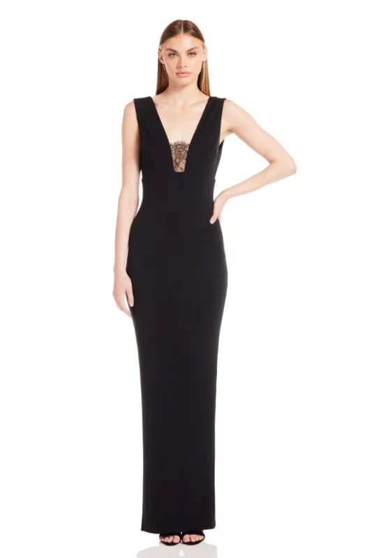 JANETTE GOWN IN BLACK sold by Katie May