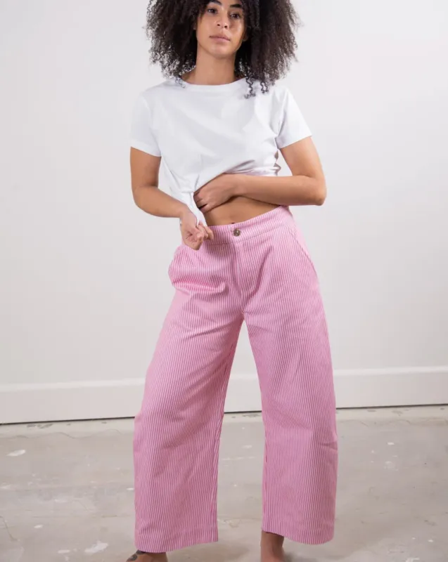 Seconds-Daphne Trousers-Pink Stripe sold by sonderhaus