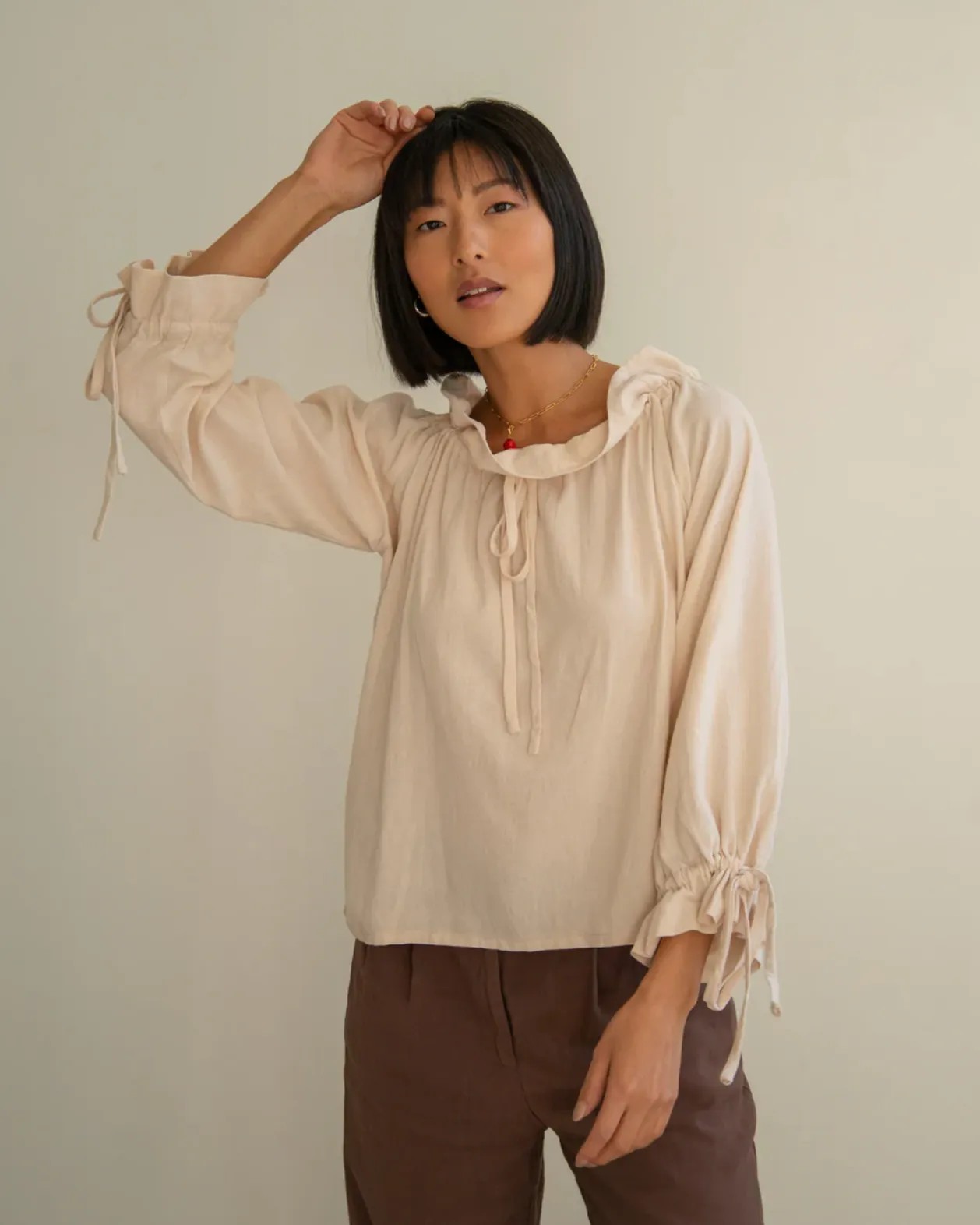 Seconds -Ruth Blouse-Crema sold by sonderhaus