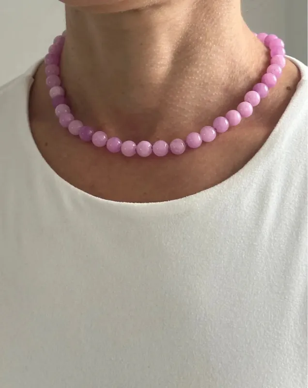 Pink Lavender Jade Necklace sold by sonderhaus