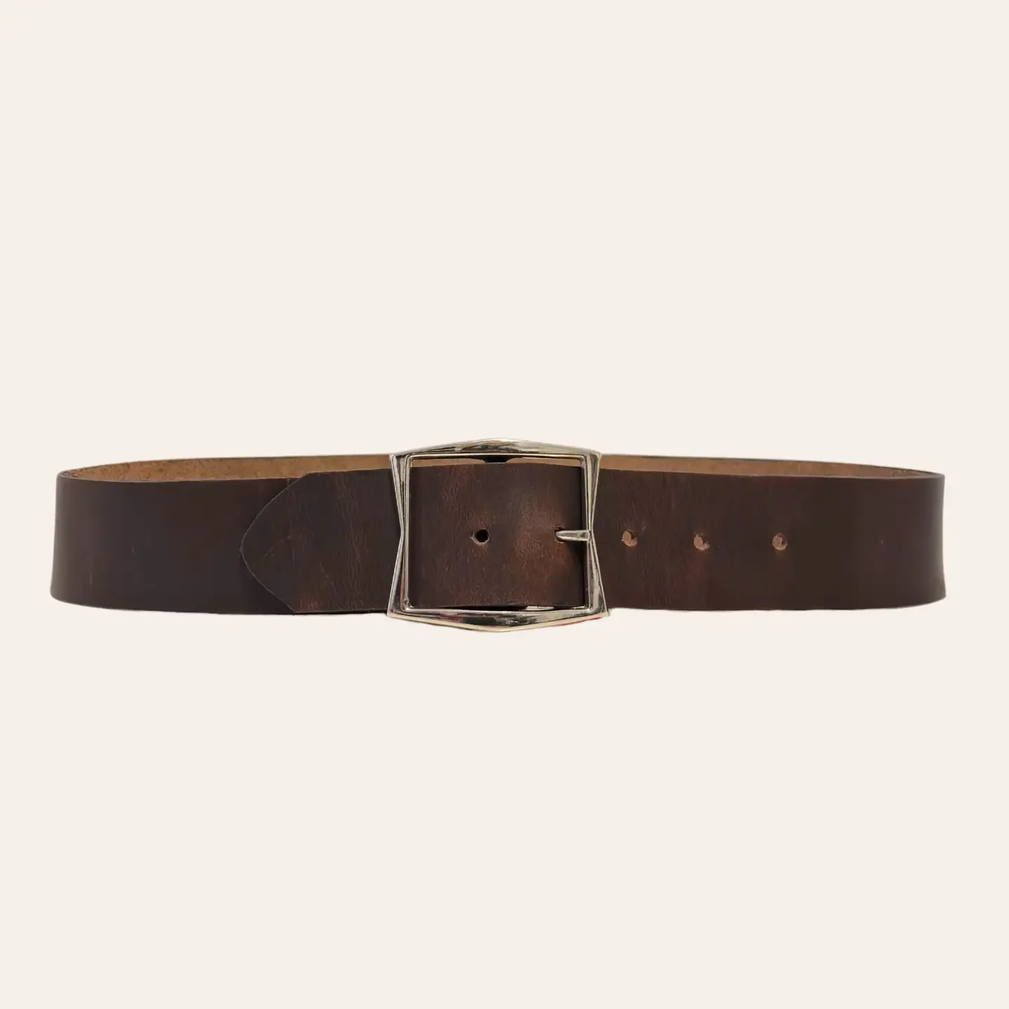 Brown Leather Belt with 'jetson' Buckle sold by sonderhaus product image thumbnail 2