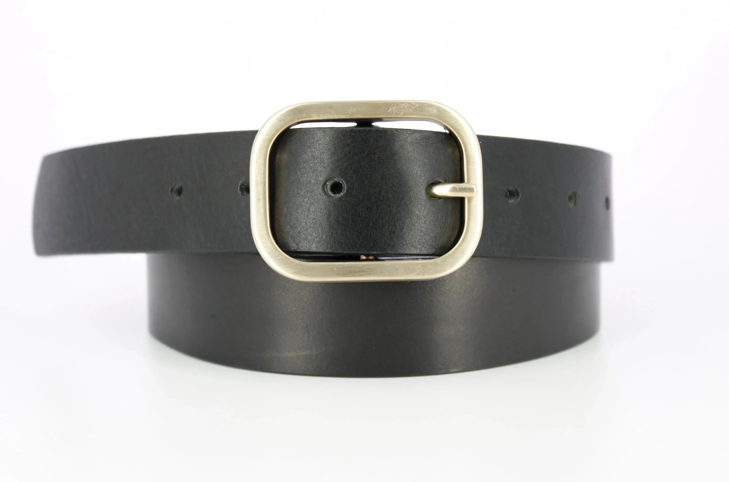 Black Leather Belt Rectangle Buckle sold by sonderhaus