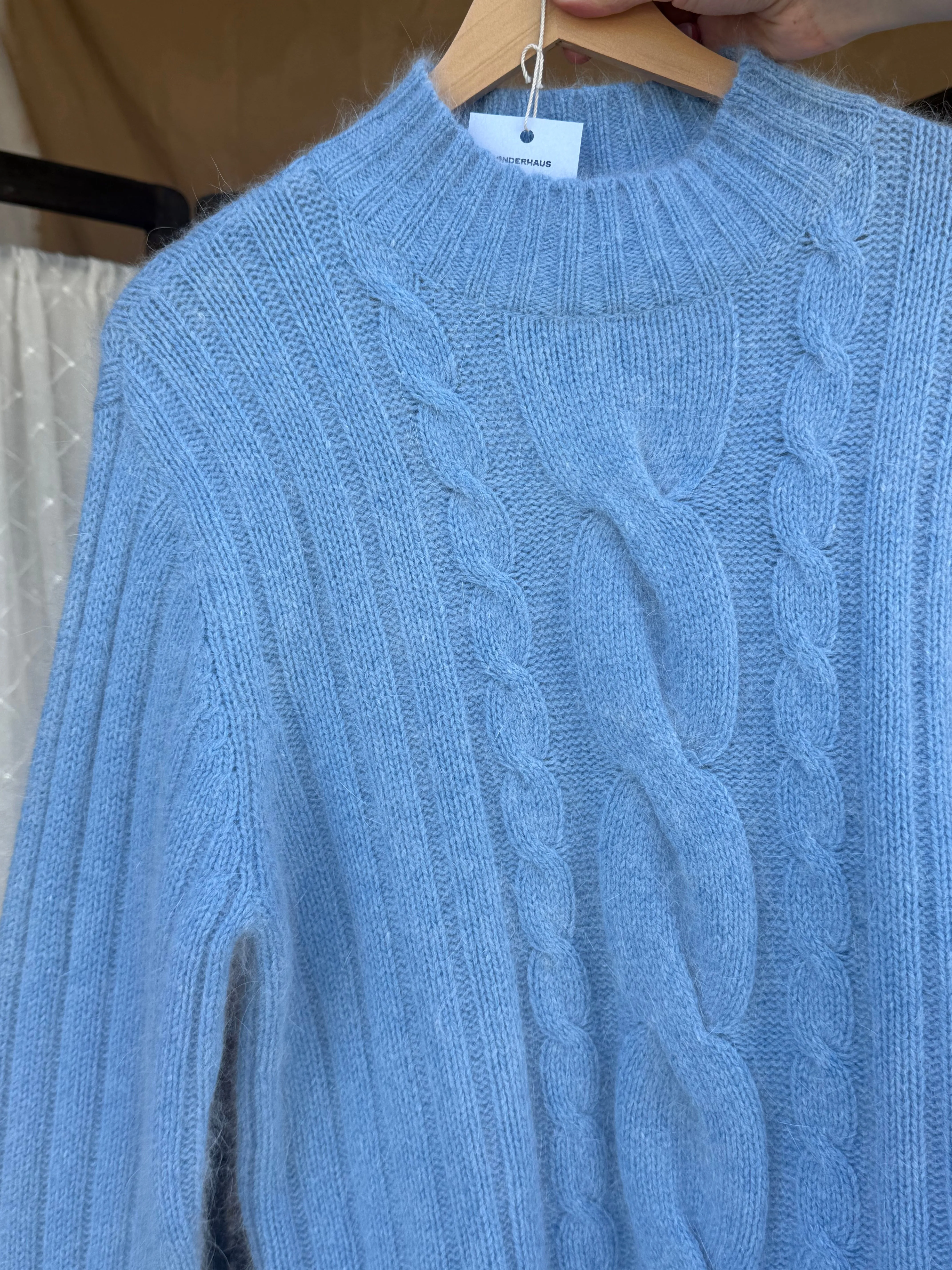 Blue Cable Knit Sweater sold by sonderhaus product image thumbnail 3