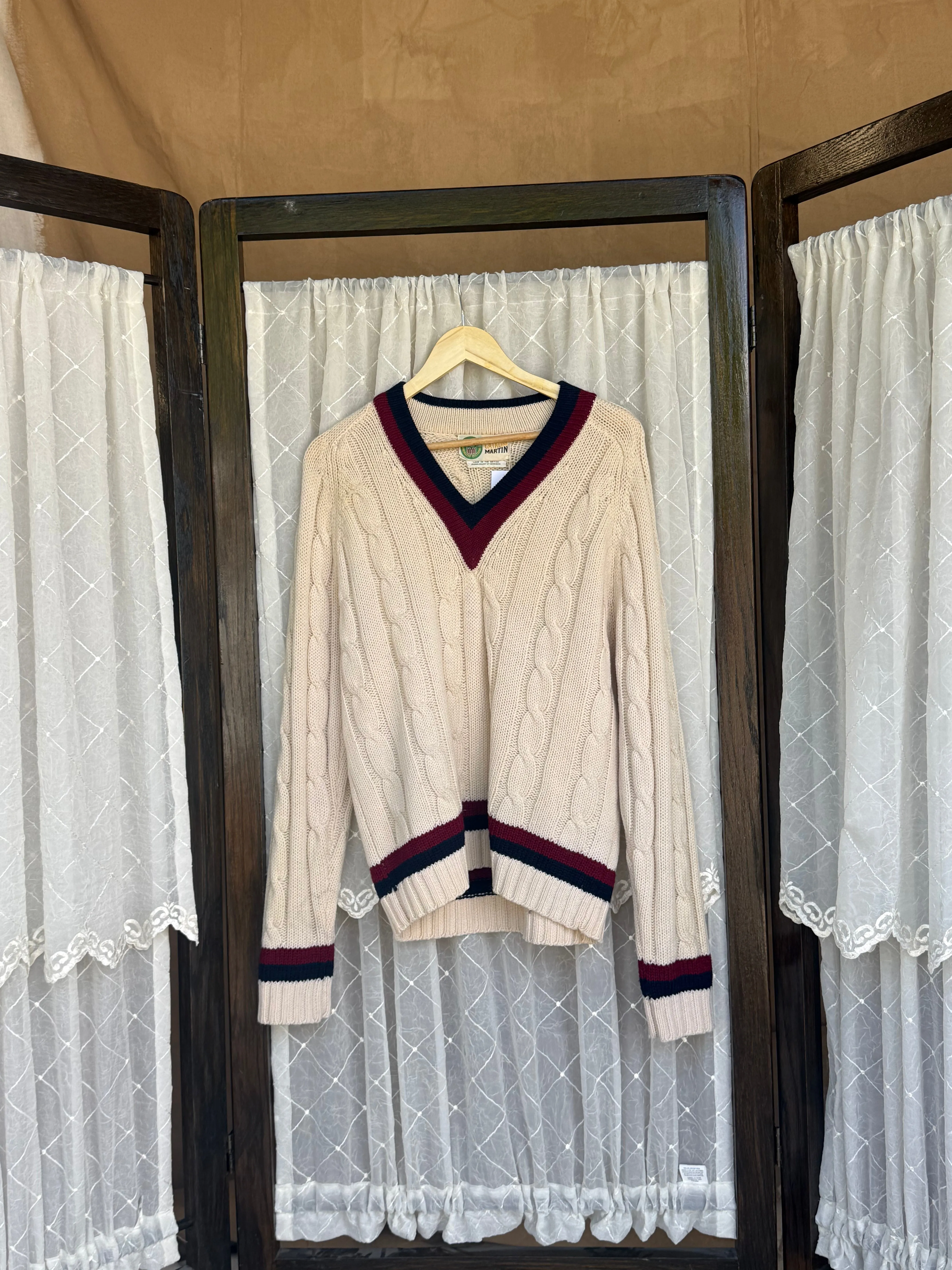 1970’s US Davis Cup Tennis 100% Wool Sweater sold by sonderhaus