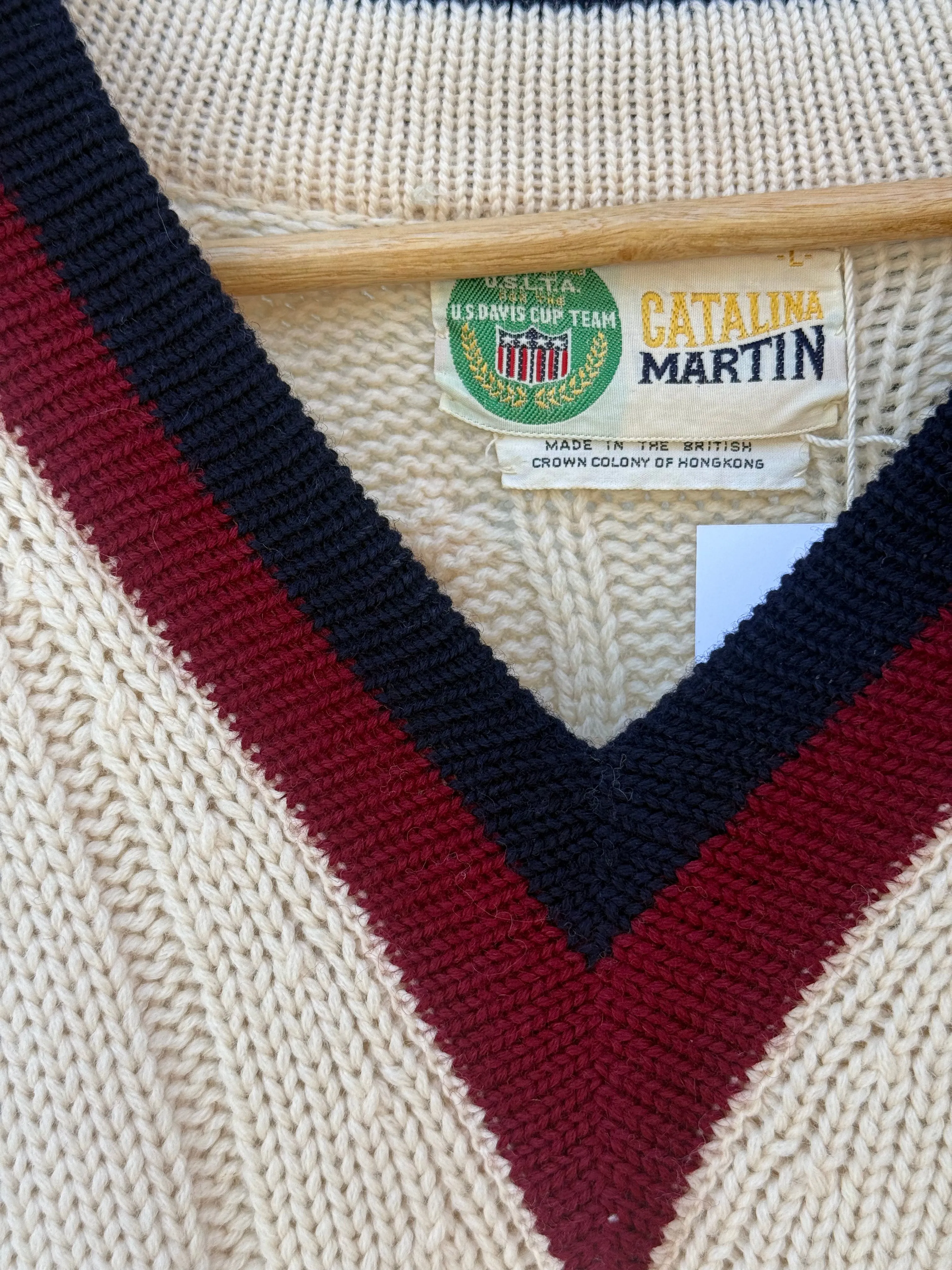1970’s US Davis Cup Tennis 100% Wool Sweater sold by sonderhaus product image thumbnail 3