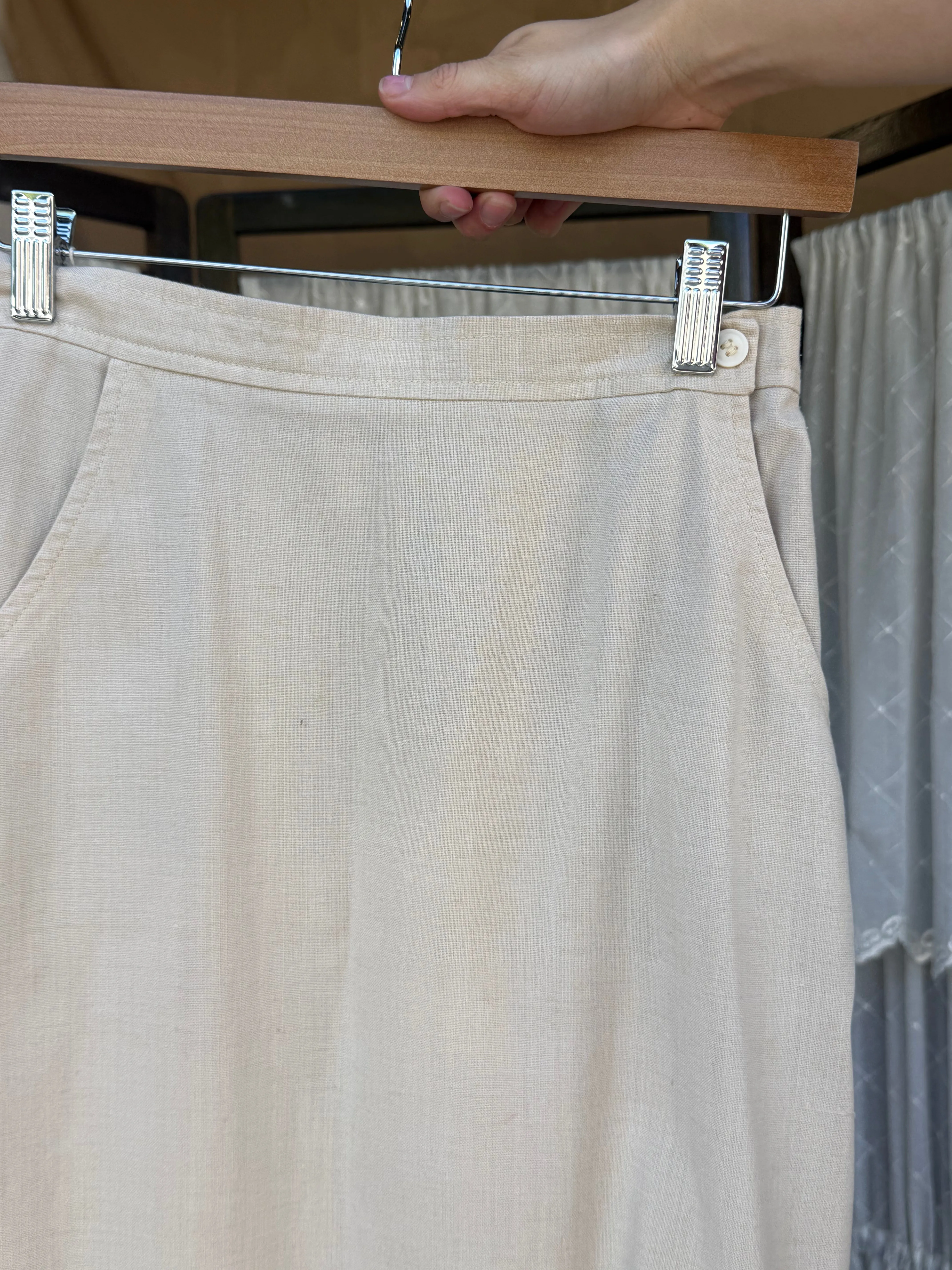 Brown Pleated Silk Midi Skirt sold by sonderhaus product image thumbnail 3