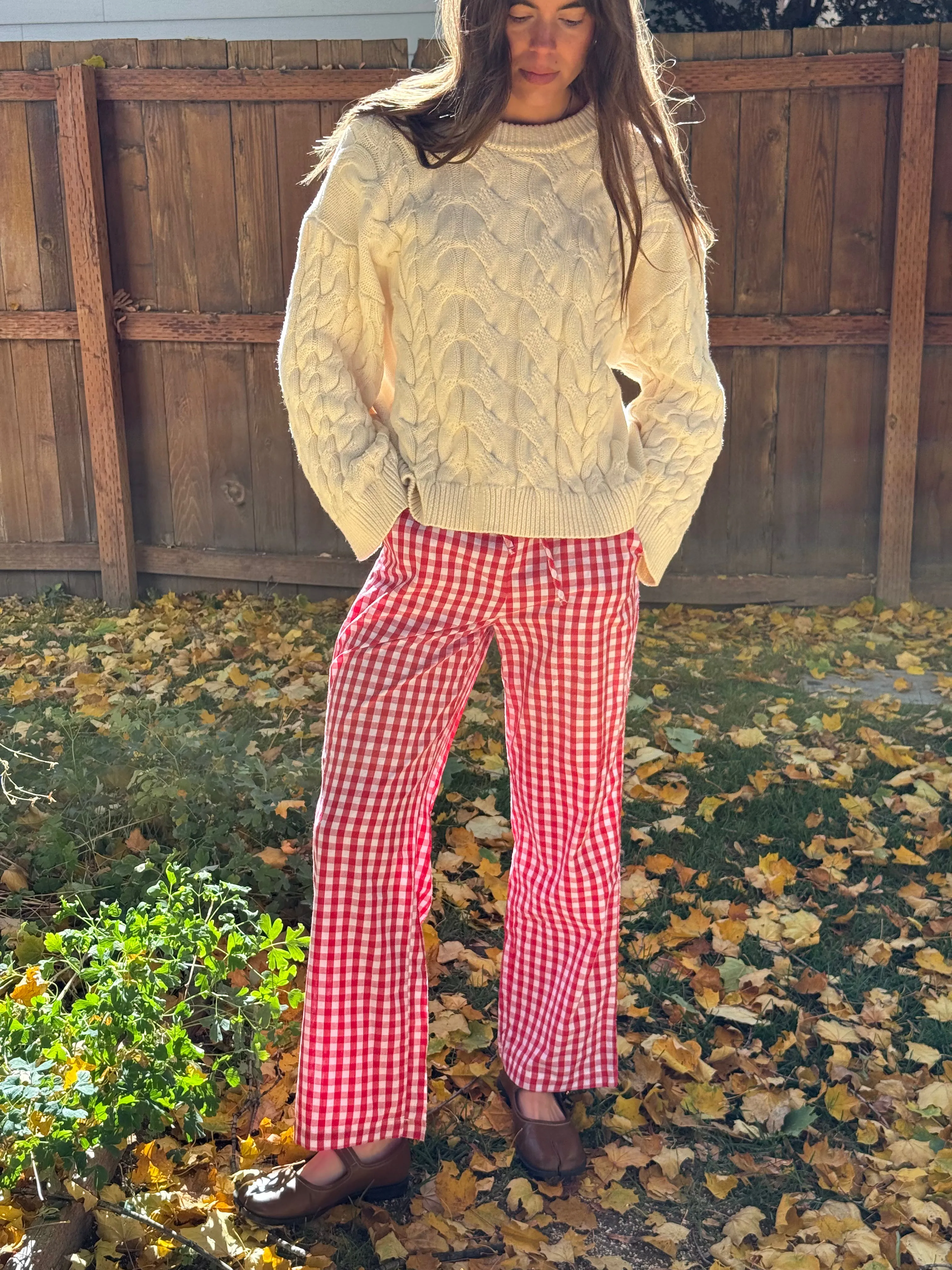Perfect Pants in Red Gingham sold by sonderhaus product image thumbnail 2