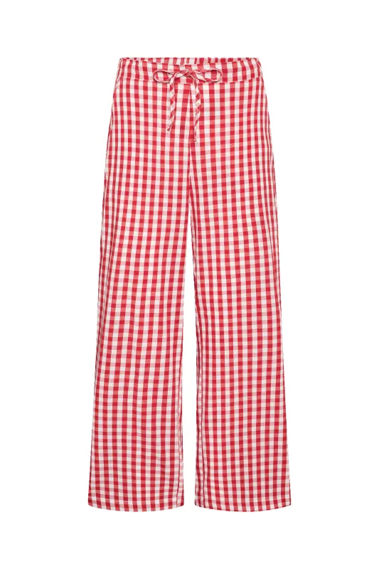 Perfect Pants in Red Gingham made by sonderhaus