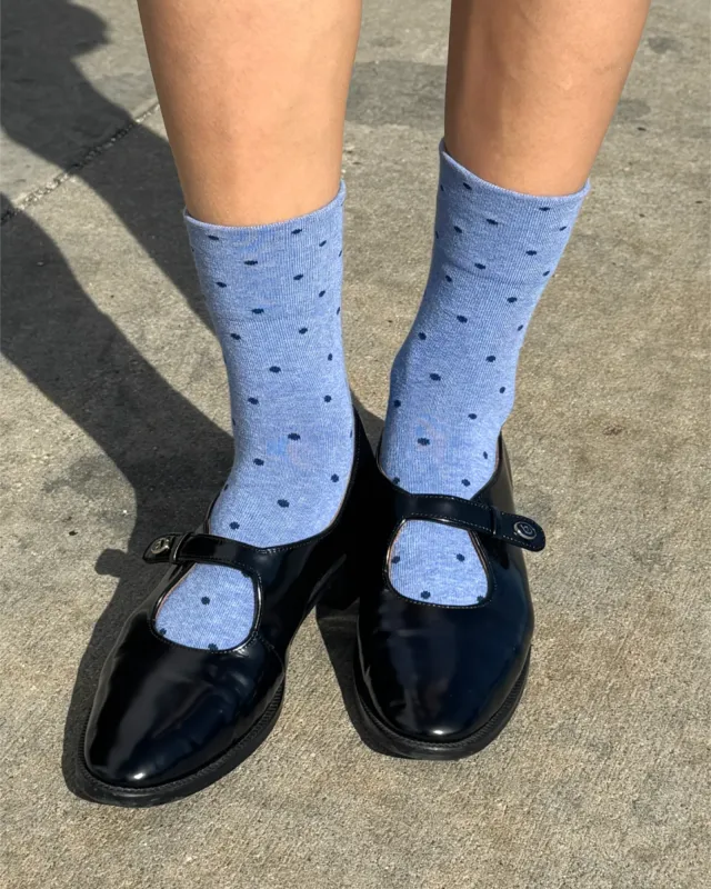 Sneaker Socks - Blue/Navy Polka Dot made by Le Bon Shoppe