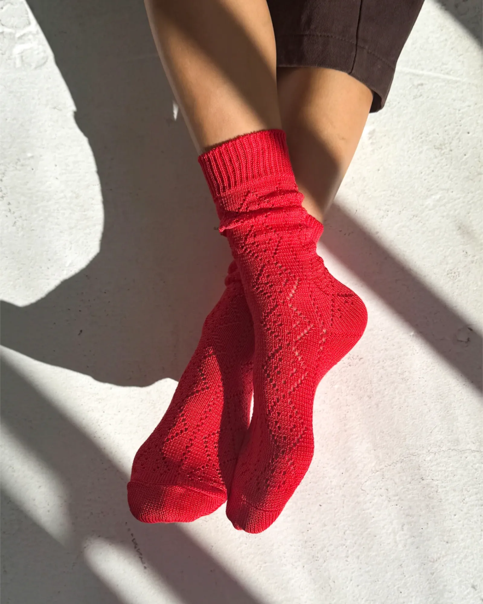 Modal Eyelet Socks - Poppy Red sold by sonderhaus product image thumbnail 5