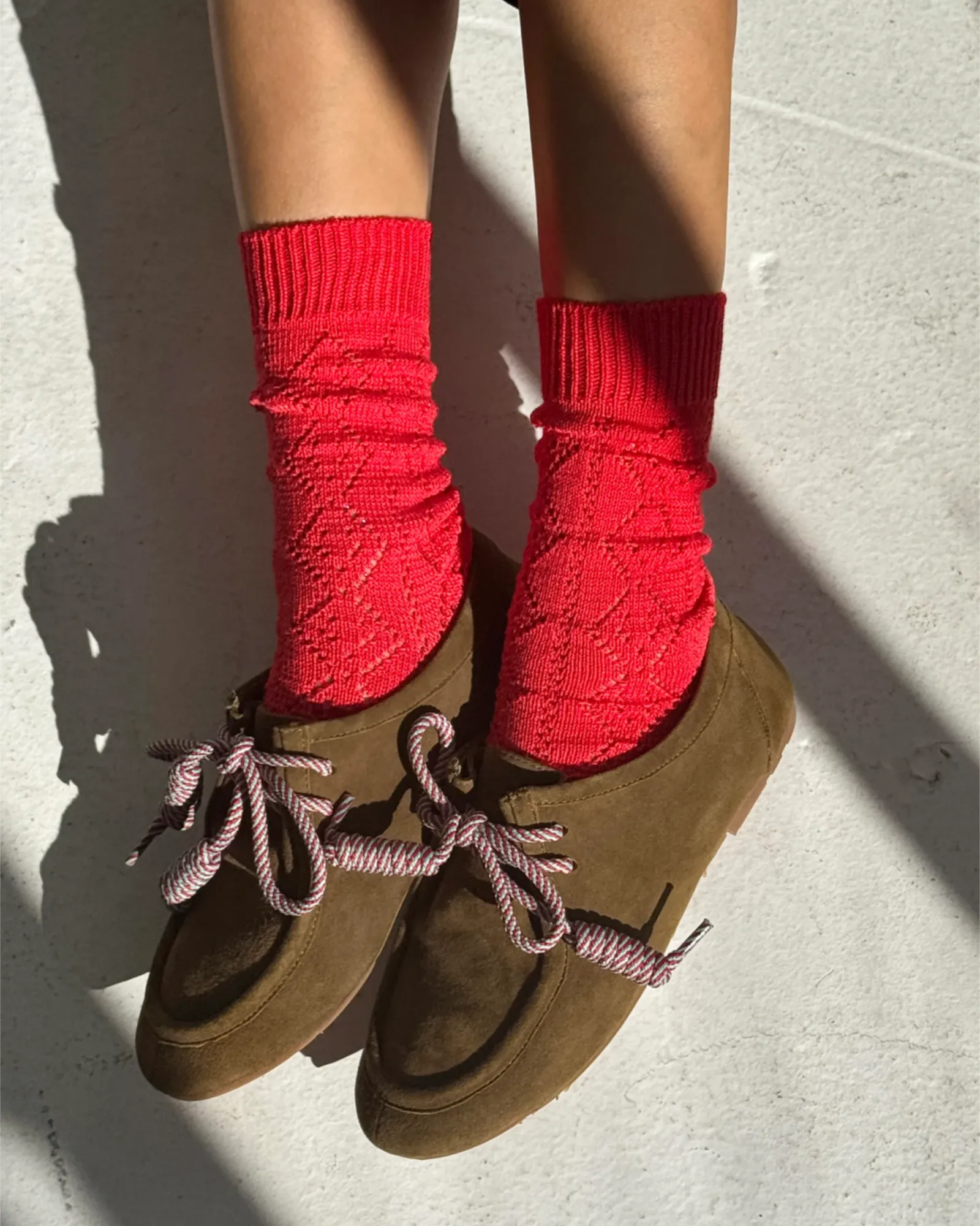 Modal Eyelet Socks - Poppy Red sold by sonderhaus product image thumbnail 4