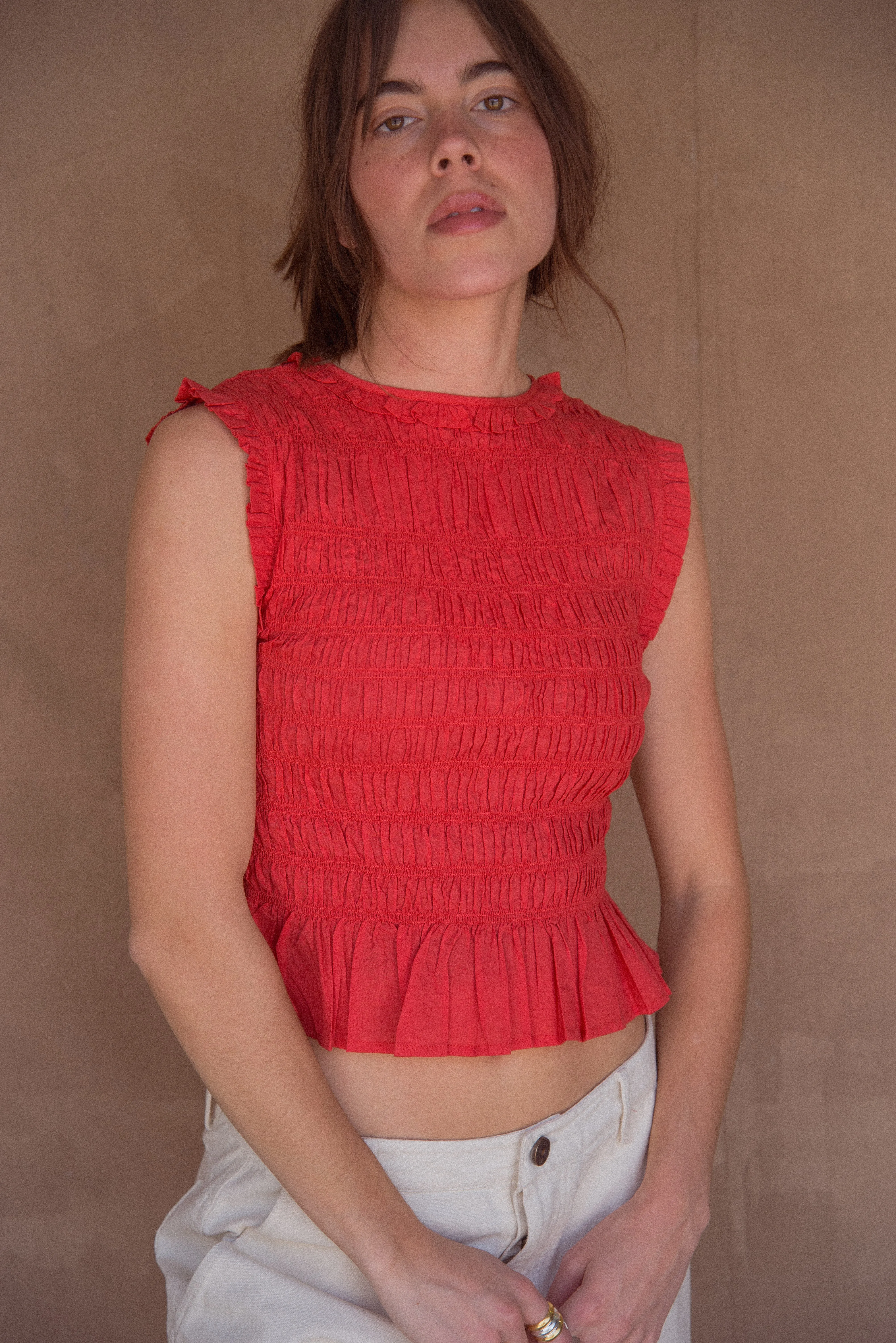 Malia Tank in Cherry Red sold by sonderhaus product image thumbnail 2