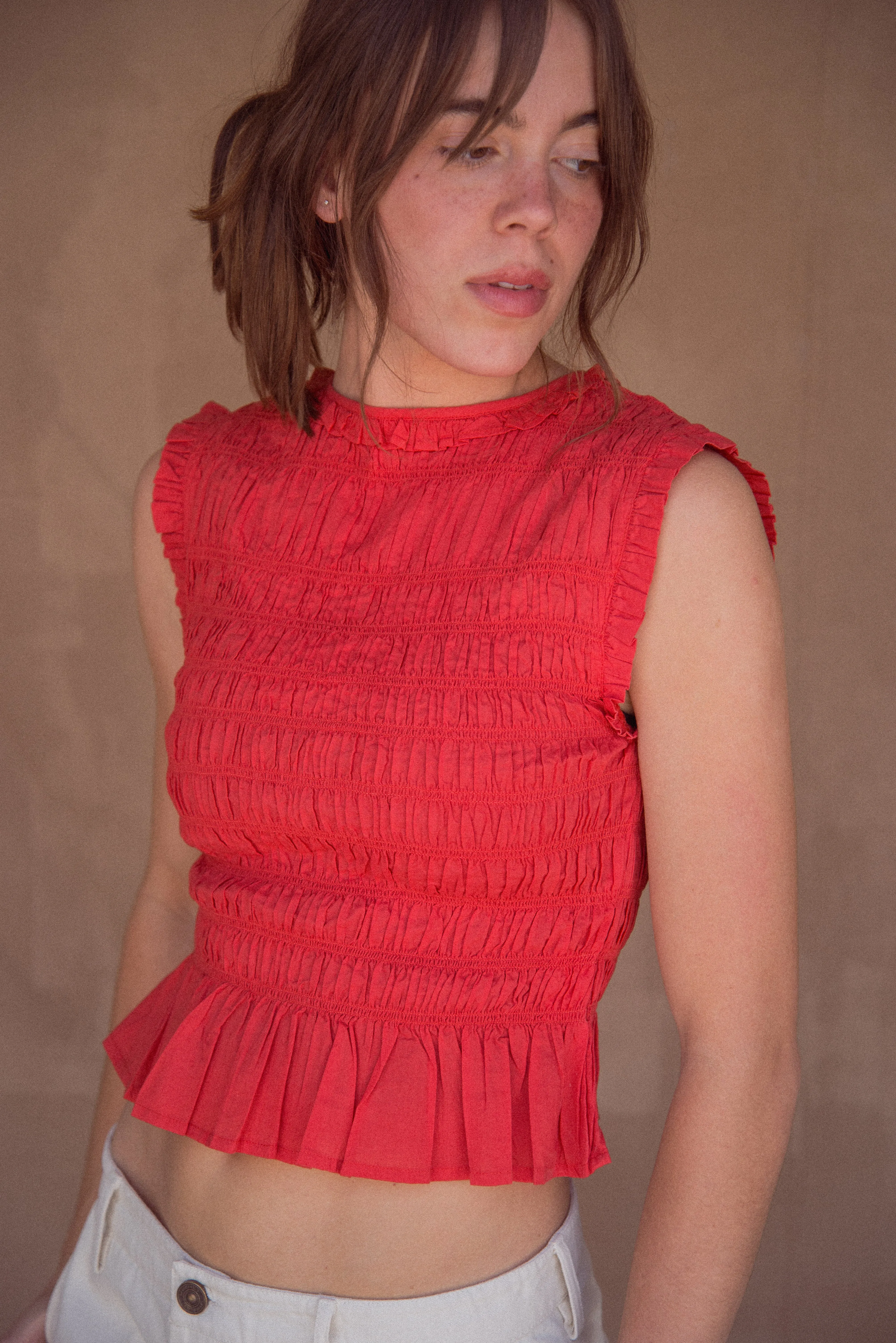 Malia Tank in Cherry Red sold by sonderhaus product image thumbnail 5