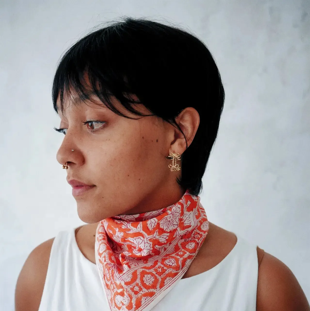 Cotton Bandana in Tiger Lily sold by sonderhaus product image thumbnail 2