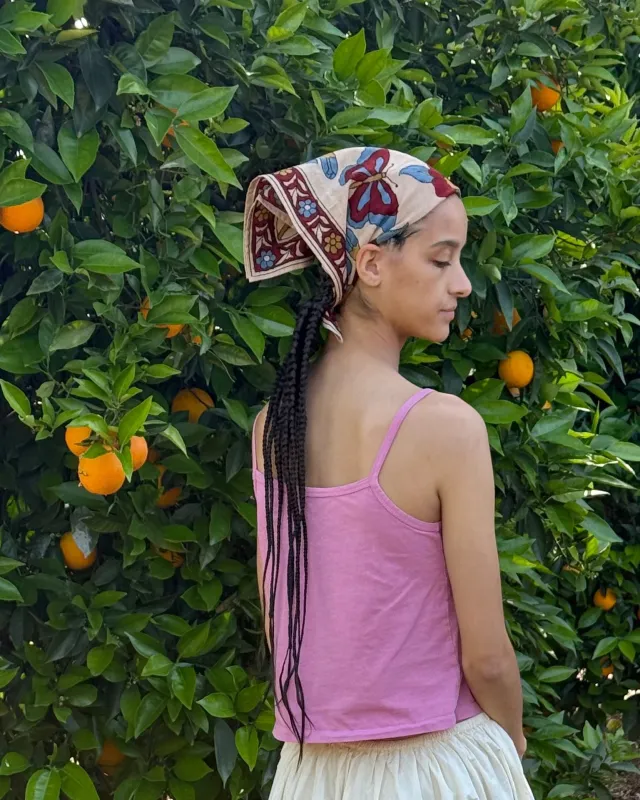 Cotton Bandana in Butterfly Garden made by sonderhaus