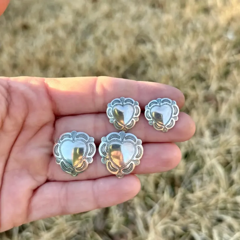 Small Heart Concho Earrings made by sonderhaus