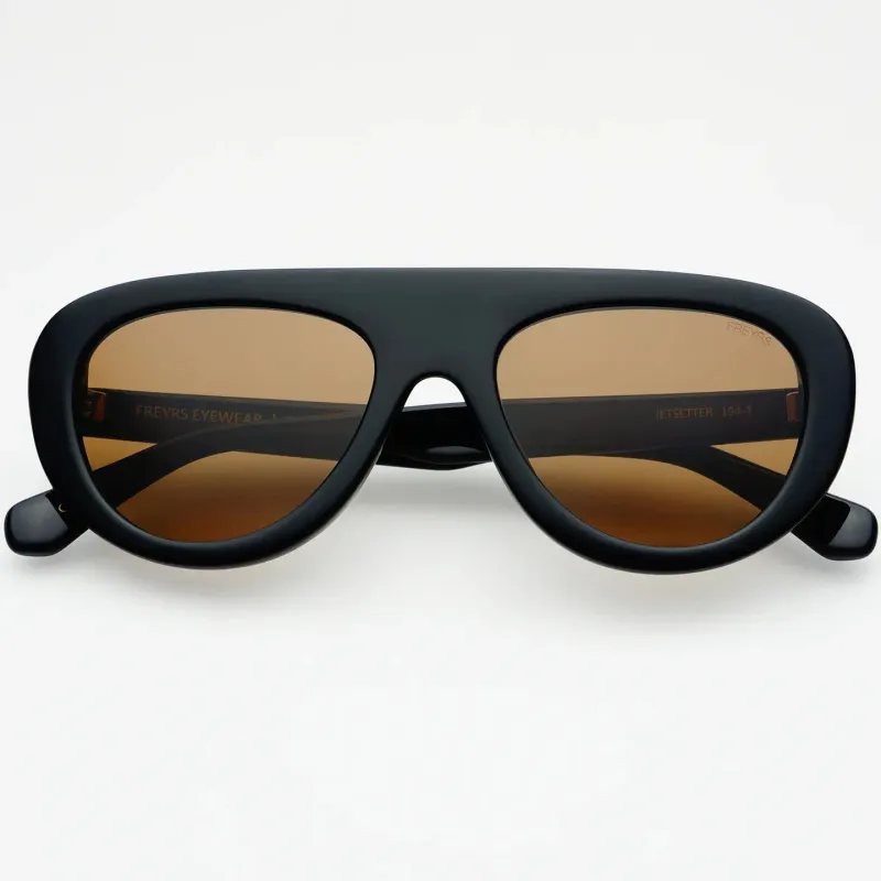 Jetsetter Aviator Glasses Black made by sonderhaus