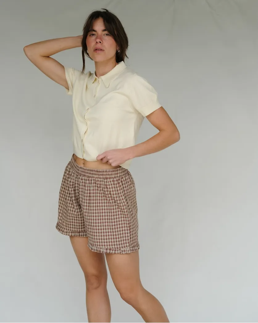 Boxer Shorts in Brown Plaid - Preorder sold by sonderhaus product image thumbnail 3