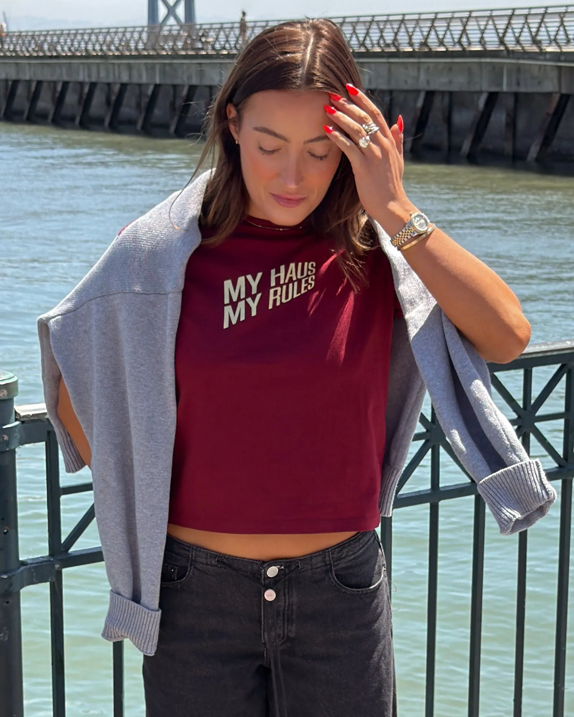 HAUS Rules Tee in Pomegranate sold by sonderhaus product image thumbnail 2
