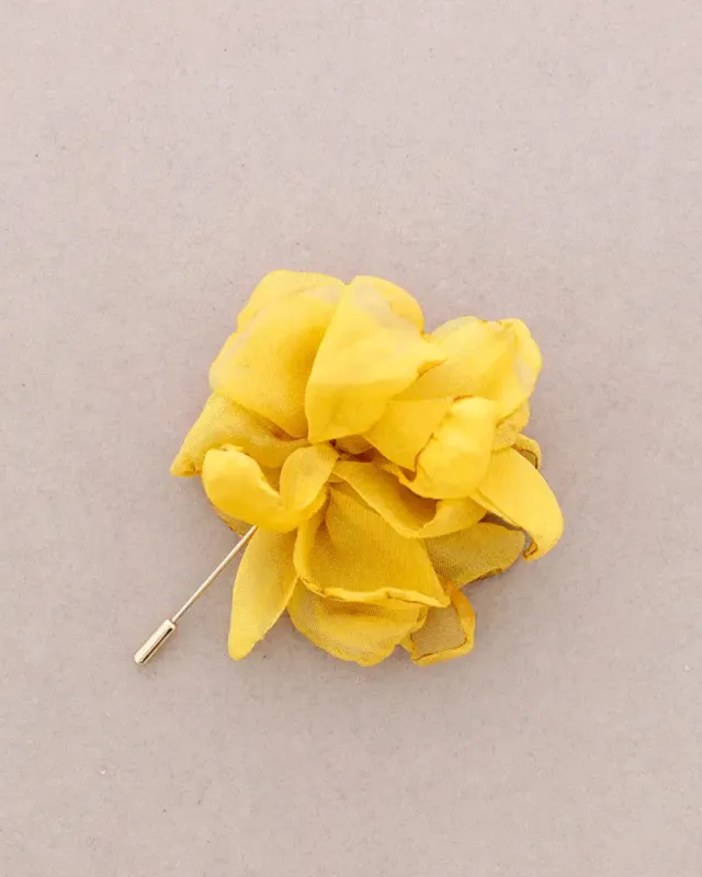 Flower Cloth Pin Brooch in Yellow made by sonderhaus