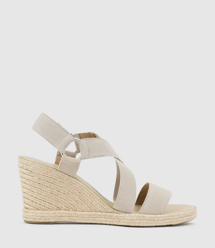 MIRIA Elastic Crossover Espadrille in Natural sold by Edward Meller
