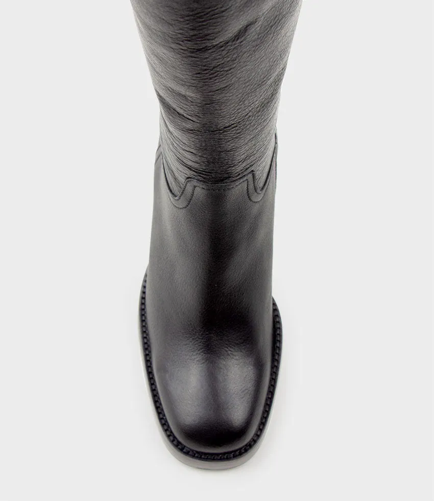 VEIL Block Heel Knee High Boot in Black sold by Edward Meller product image thumbnail 4