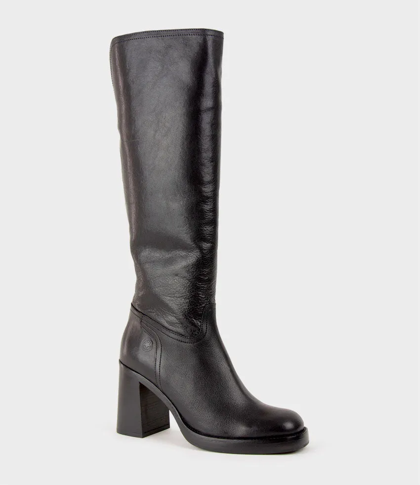 VEIL Block Heel Knee High Boot in Black sold by Edward Meller product image thumbnail 2