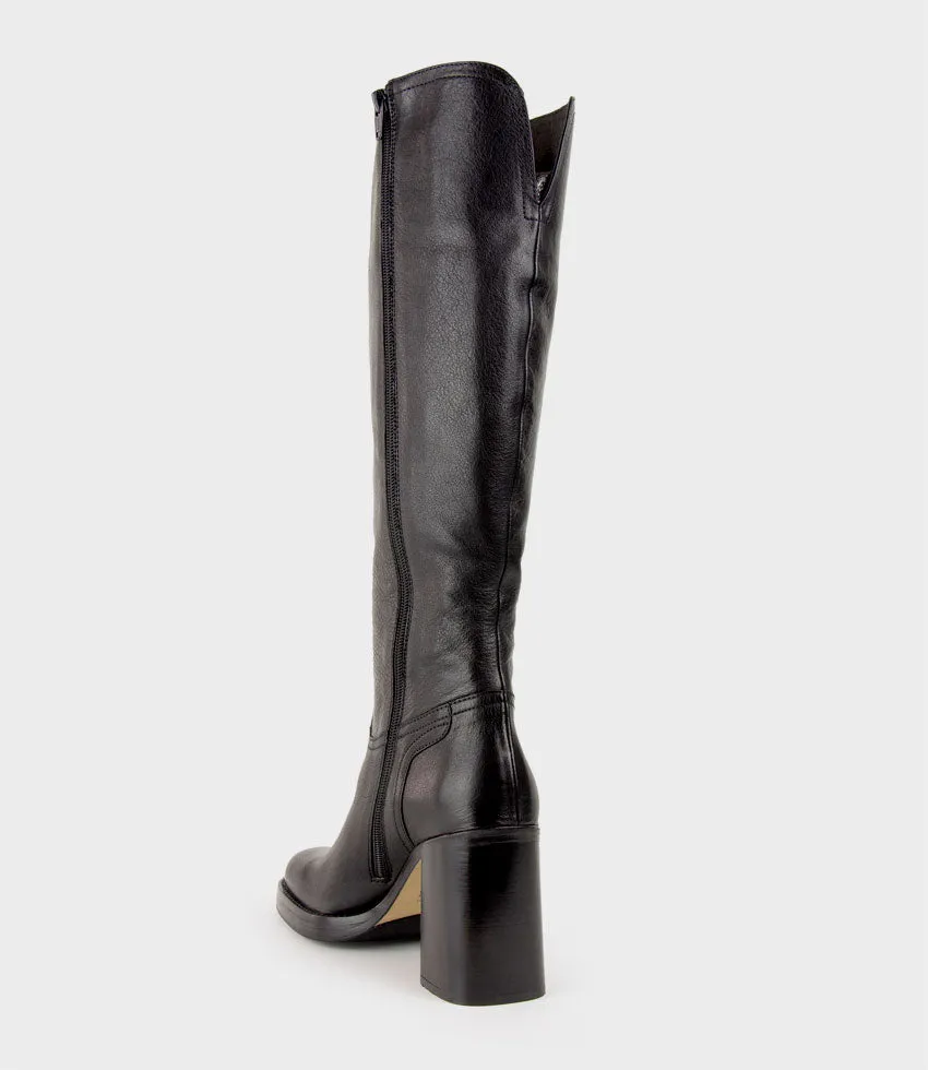 VEIL Block Heel Knee High Boot in Black sold by Edward Meller product image thumbnail 3