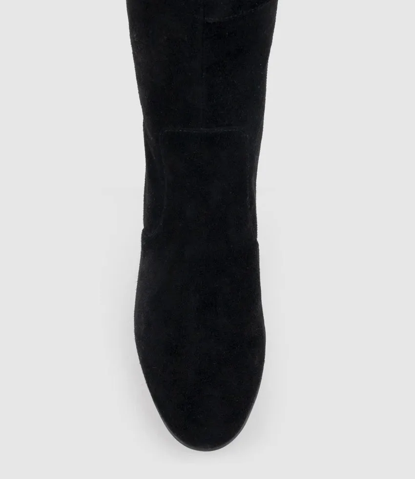 VESPIA85 Platform Knee High Boot in Black Suede sold by Edward Meller product image thumbnail 4