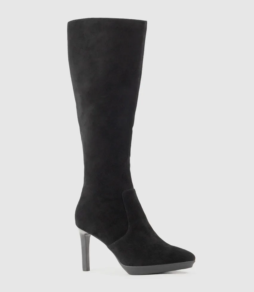 VESPIA85 Platform Knee High Boot in Black Suede sold by Edward Meller product image thumbnail 2