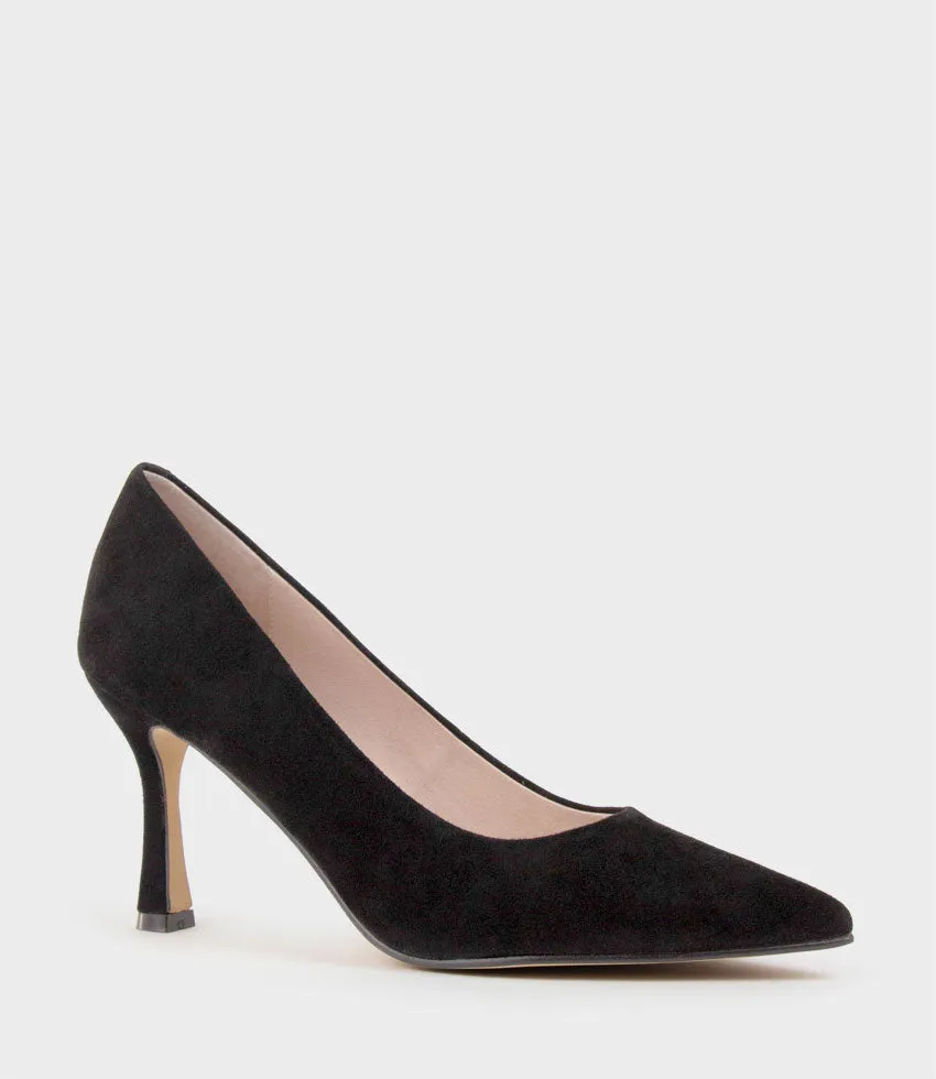 AMOS85 Pump with Louis Heel in Black Suede sold by Edward Meller product image thumbnail 2