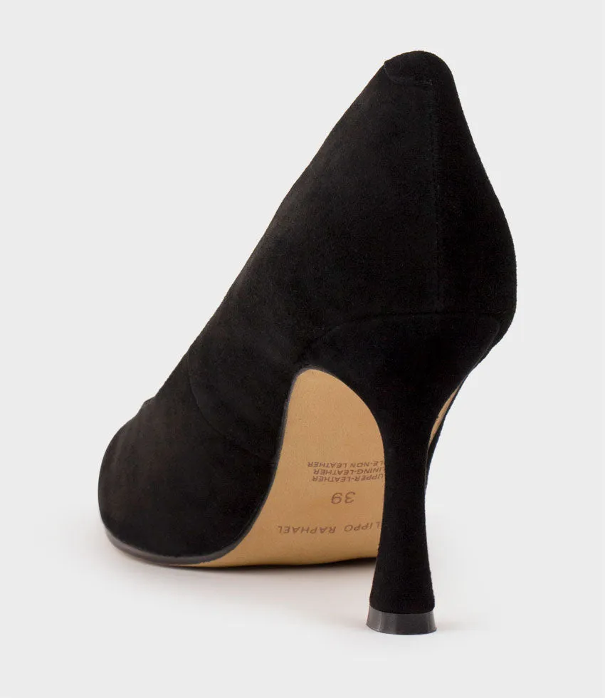 AMOS85 Pump with Louis Heel in Black Suede sold by Edward Meller product image thumbnail 3
