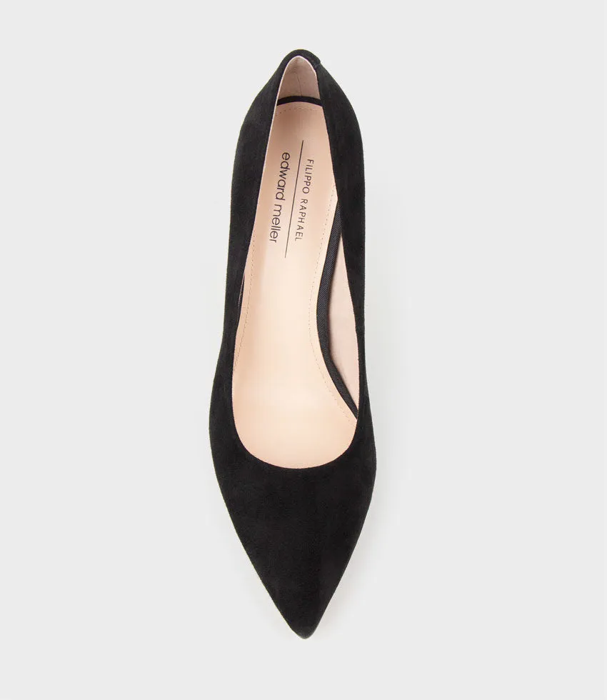 AMOS85 Pump with Louis Heel in Black Suede sold by Edward Meller product image thumbnail 4