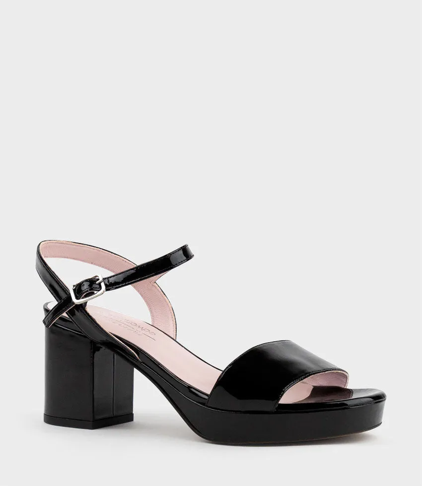 SYLAS75 Platform Sandal in Black Patent sold by Edward Meller product image thumbnail 2