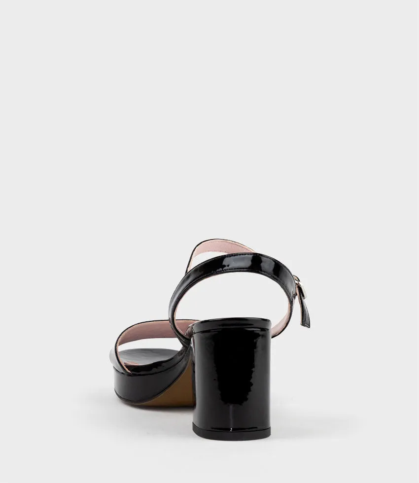 SYLAS75 Platform Sandal in Black Patent sold by Edward Meller product image thumbnail 3